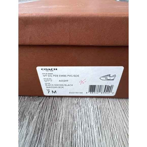 Coach Shoes Ivy Signature Pebble in Black/Smoke NEW Size 7 - Picture 10 of 10